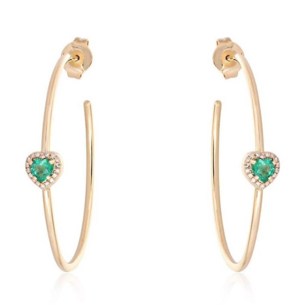 Frostlight Hoops 14K (or 18k upon request) Yellow Gold Gemstone Diamond Earrings